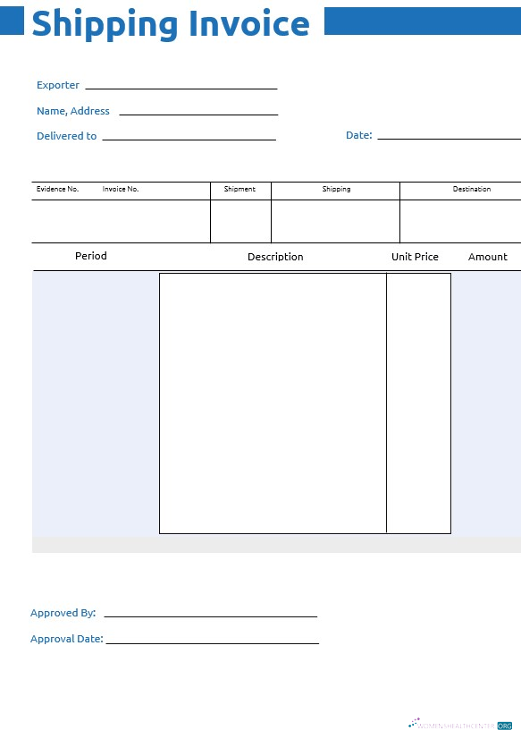 Download Commercial Shipping Invoice Template Photoshop template